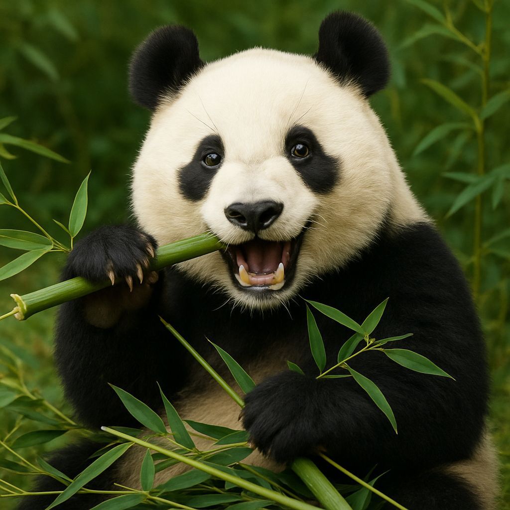Whimsical Panda in Bamboo Wonderland