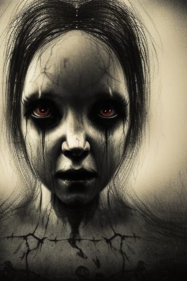 Terrifying Horror Doll with Dead Eyes