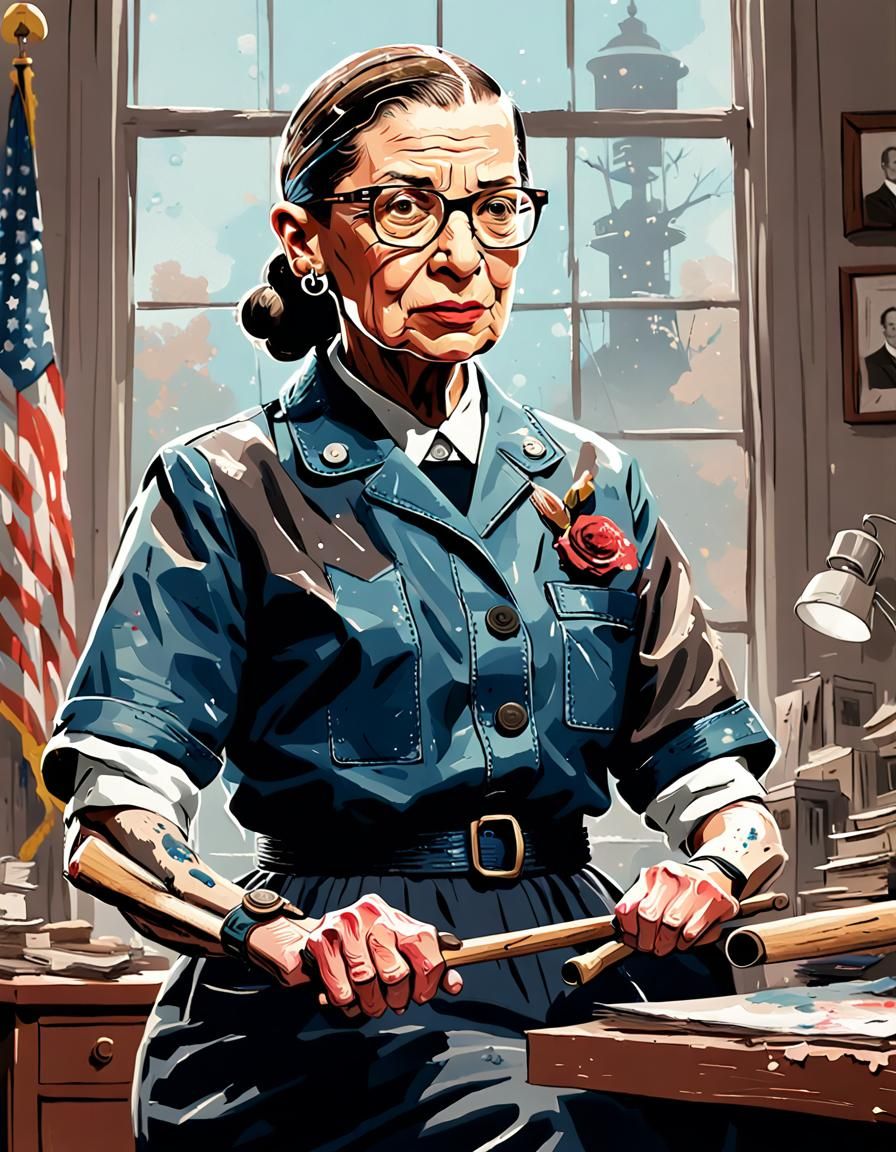 RBG as Rosie the Riveter in Speedpaint Style