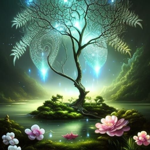 Luminescent Tree: A Digital Art Masterpiece