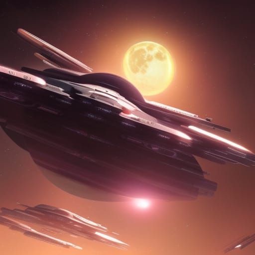 Star Fleet on Lunar Expedition: Hyperdetailed Concept Art