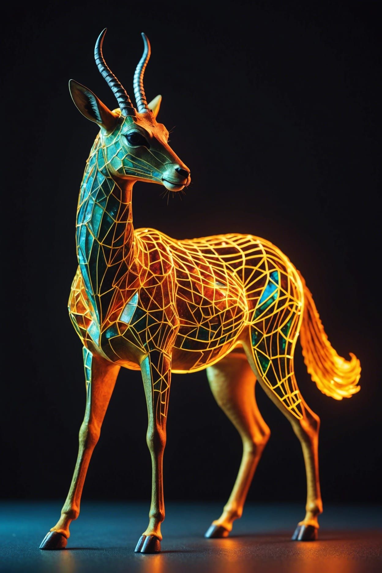 Fiery gazelle hologram