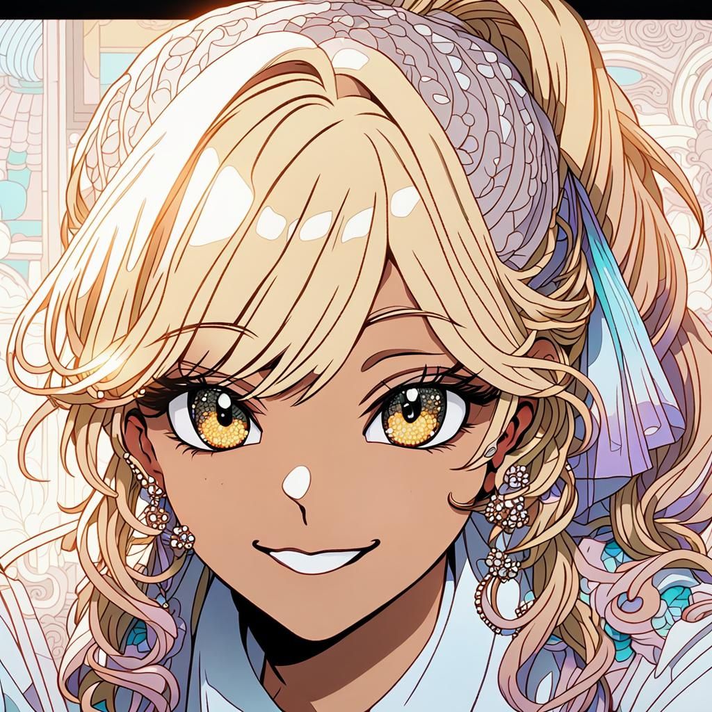 Beautiful Anime Girl Portrait in Cel-Shaded Style