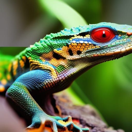 Hyperrealistic Superhero Lizard En Route to Lair