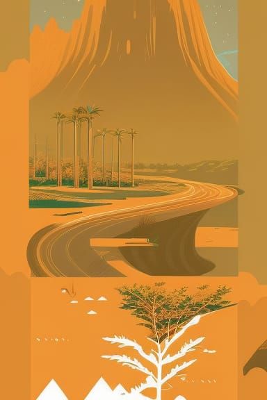 Reunion Island Landscape: Digital Art Illustration