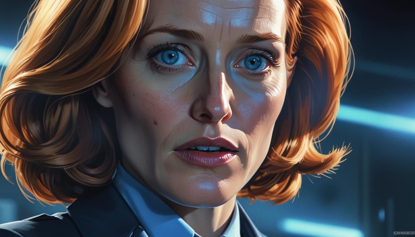 Gillian Anderson as Scully: Ominous Comic Art