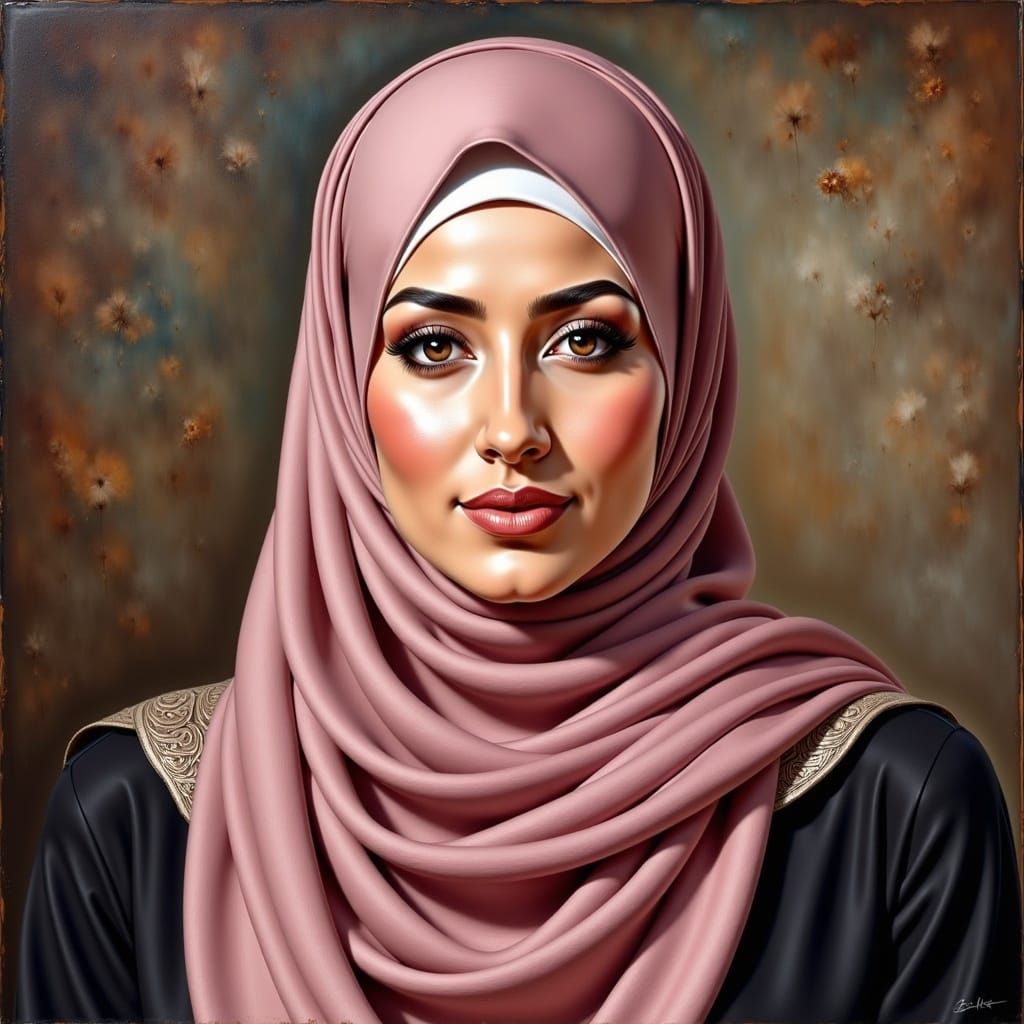 Glamorous Hijabi Woman in a Garden