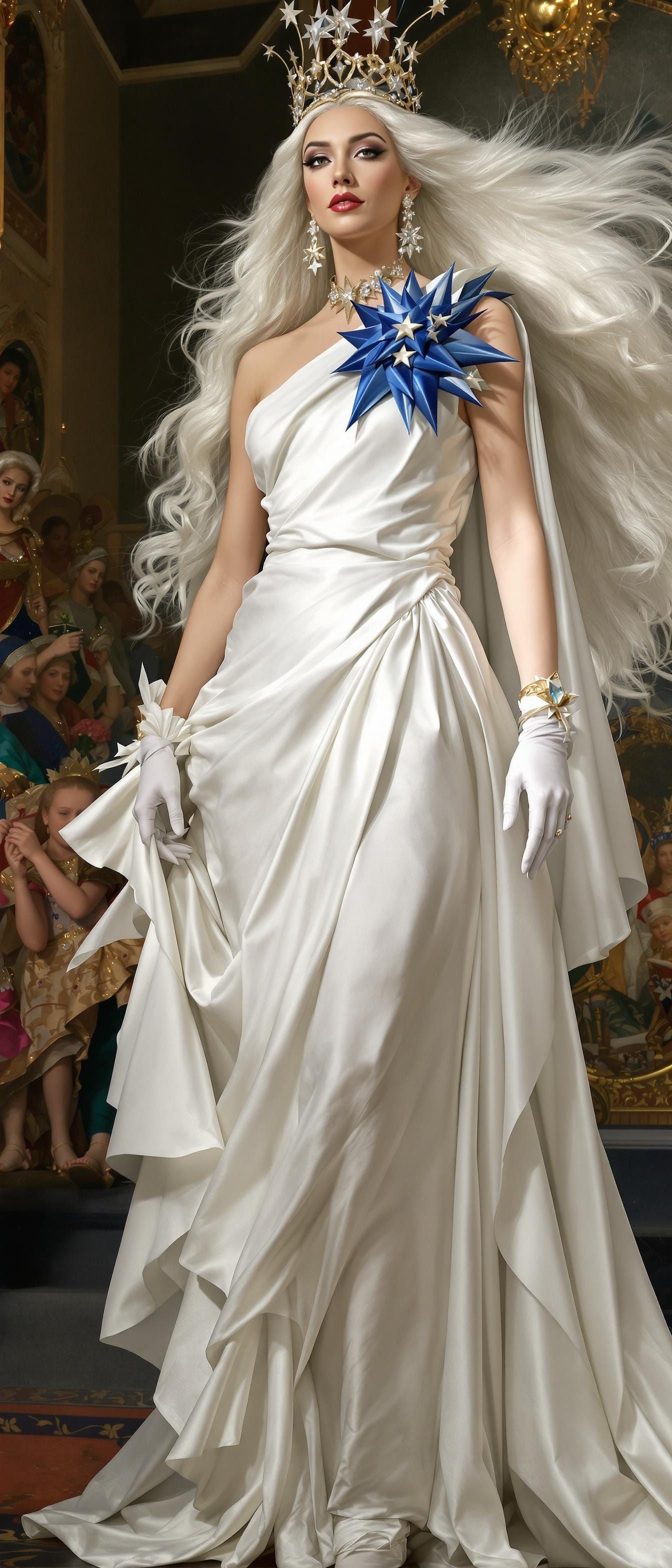 Goddess in Renaissance Style with Star Corsage