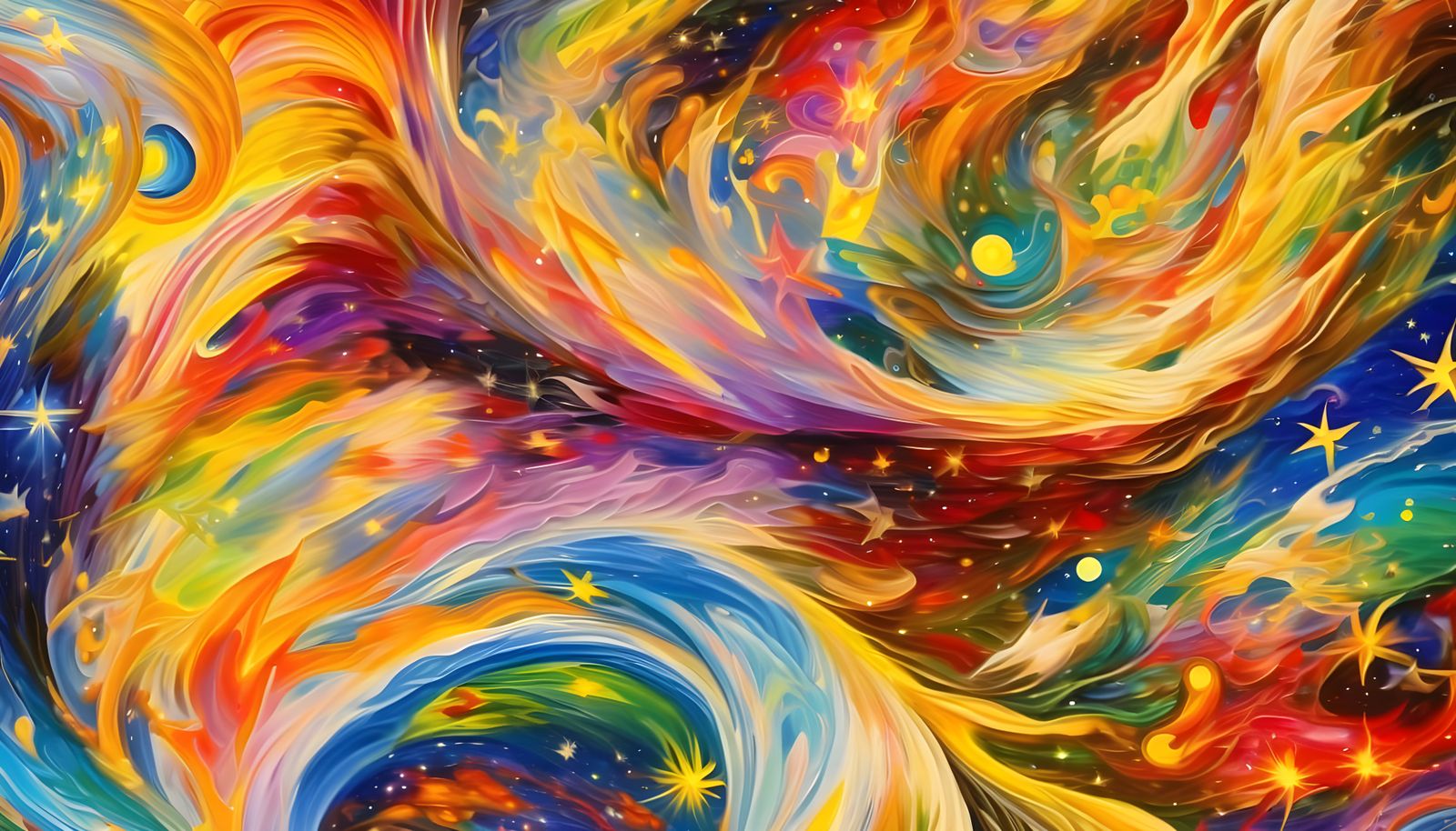 Dreamlike Cosmos: Stars in Surreal, Abstract Vortexes