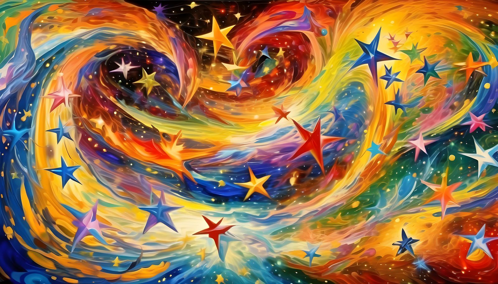 Dreamy Cosmic Vortex of Interconnected Stars