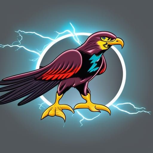 Aztec Thunder Falcon Cartoon Logo