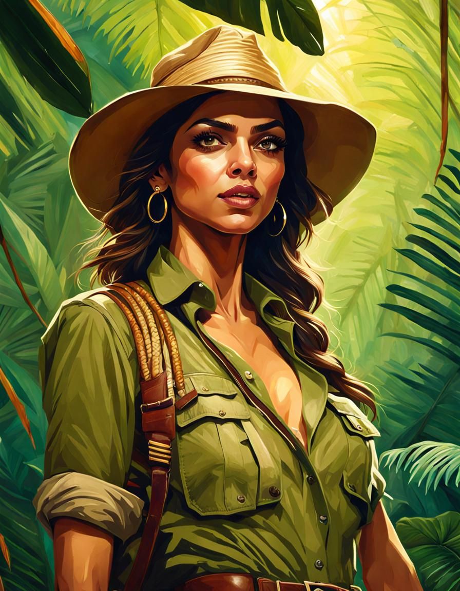 Adventurer in Rainforest: Graphic Novel Portrait