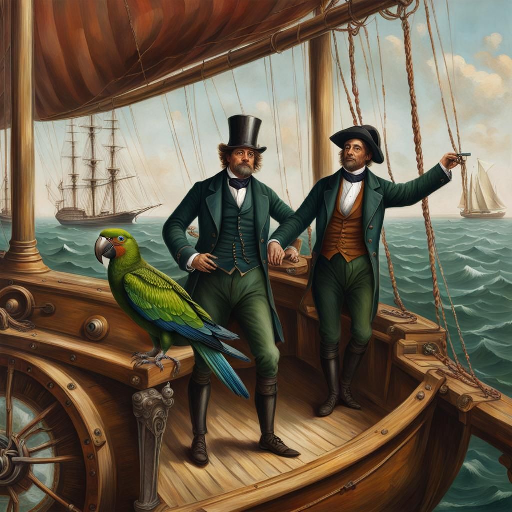 19th Century Gemstone Merchants on Sailing Boat