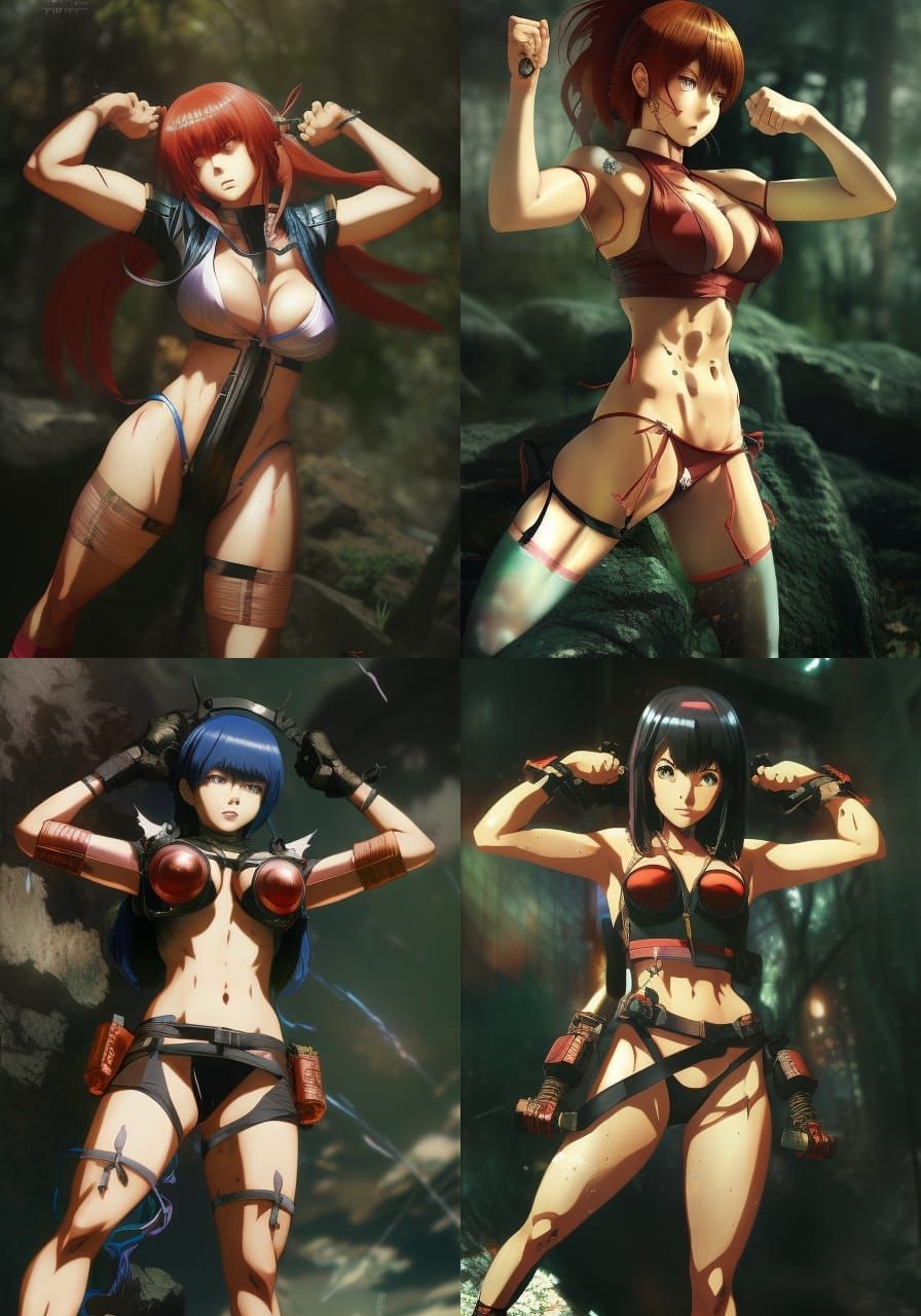 Anime Muscle Woman in Tekken Style