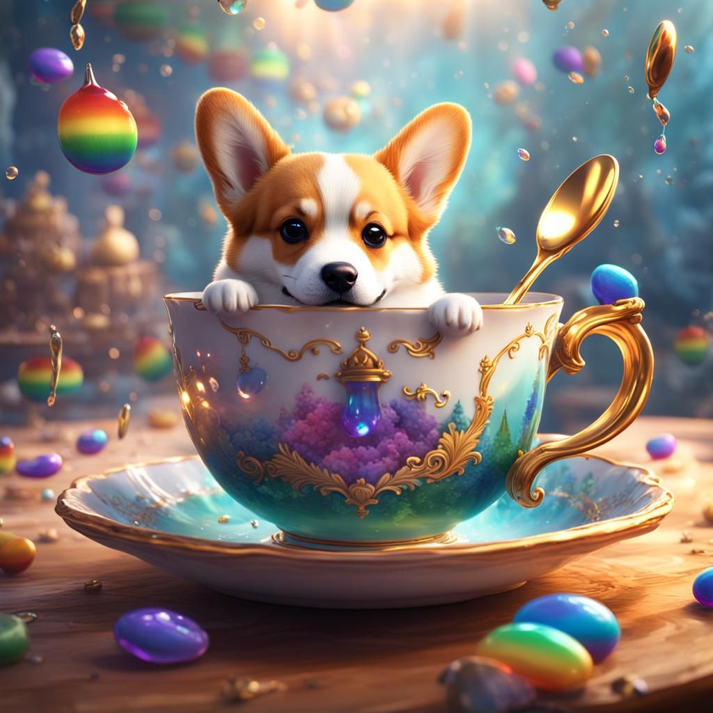 Queen's Corgi Teacup: Fantasy Concept Art