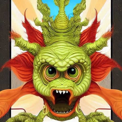 Cute Alien Plant Wizard in Maximalist Style