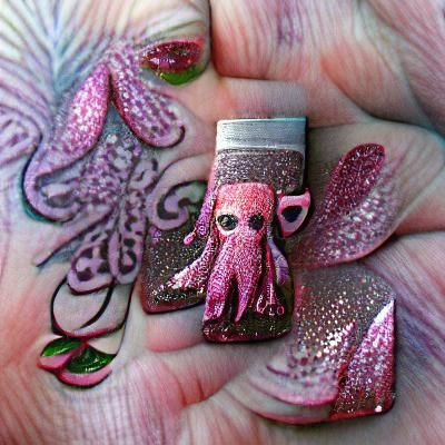 Pink Glitter Cthulhu Squid Monster