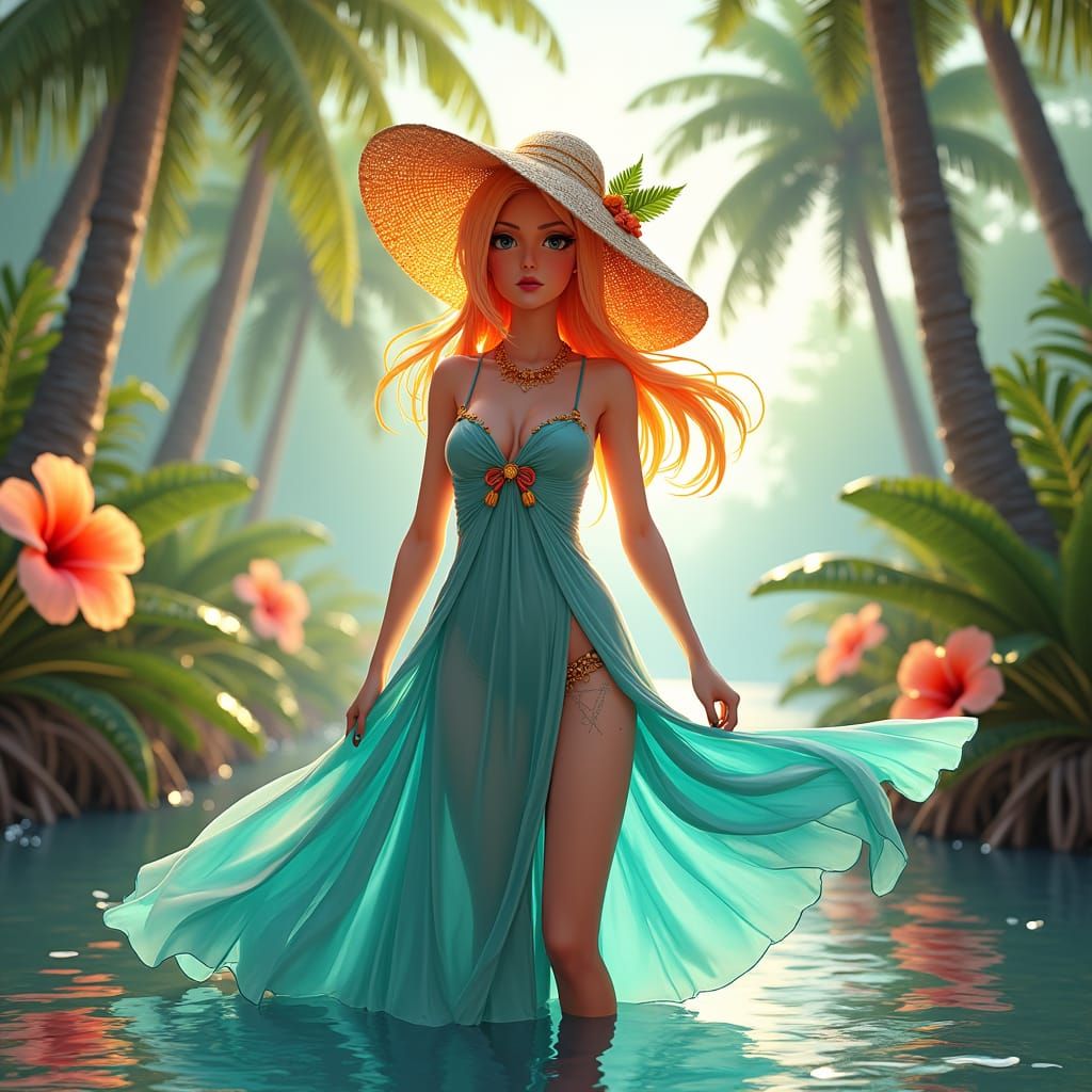 Florida Personified as Anime Art in 3D