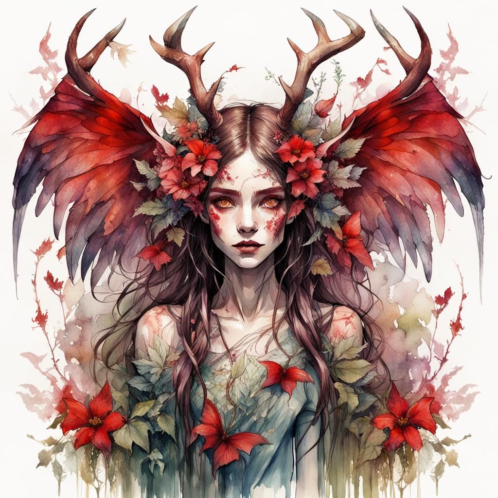 Angle with devil look