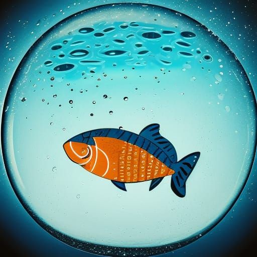 Underwater Bubble with Fish