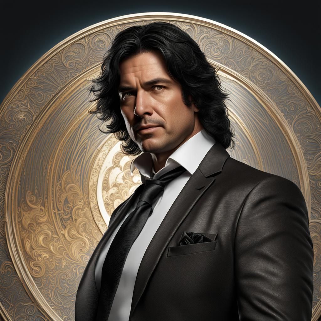 Attractive Man Portrait in Hyperdetailed Digital Art