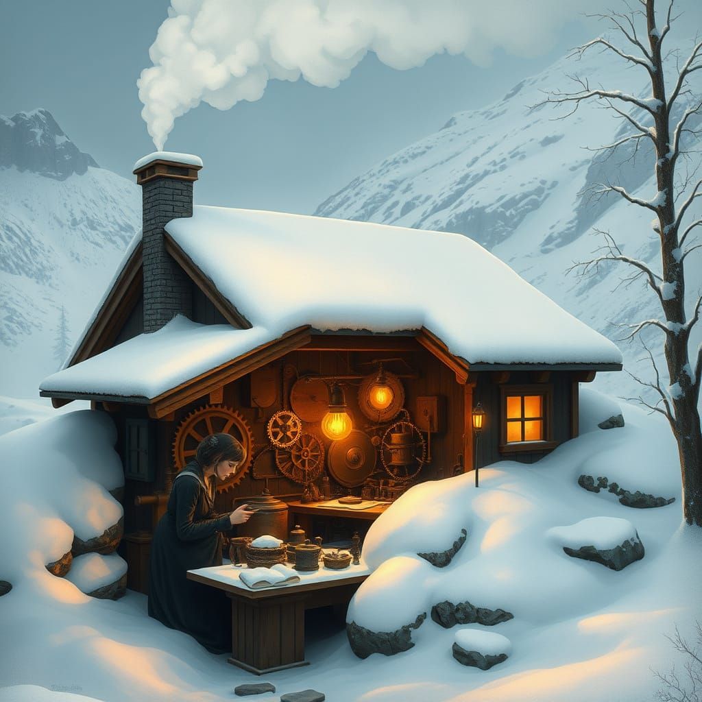 Steampunk Workshop in Swiss Alps with Gothic Woman