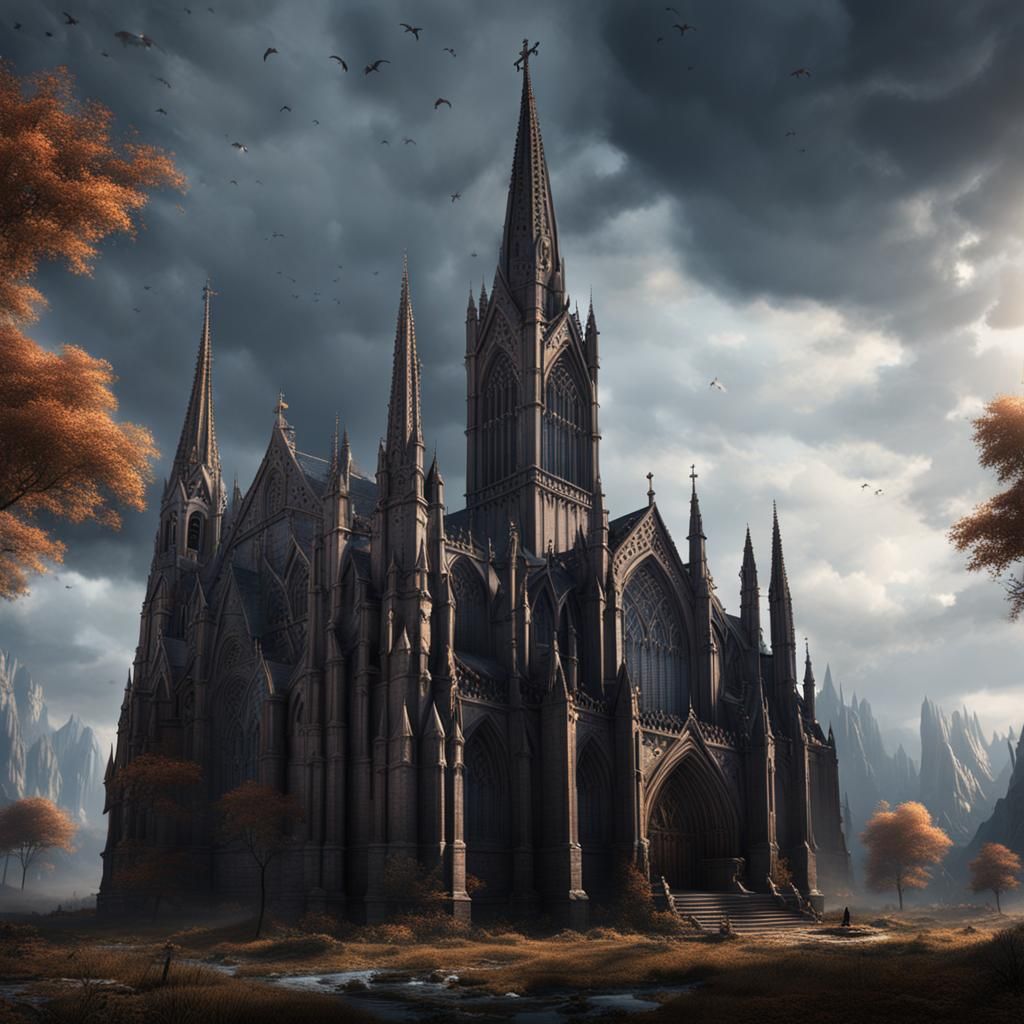 Epic Gothic Church in Detailed Matte Painting