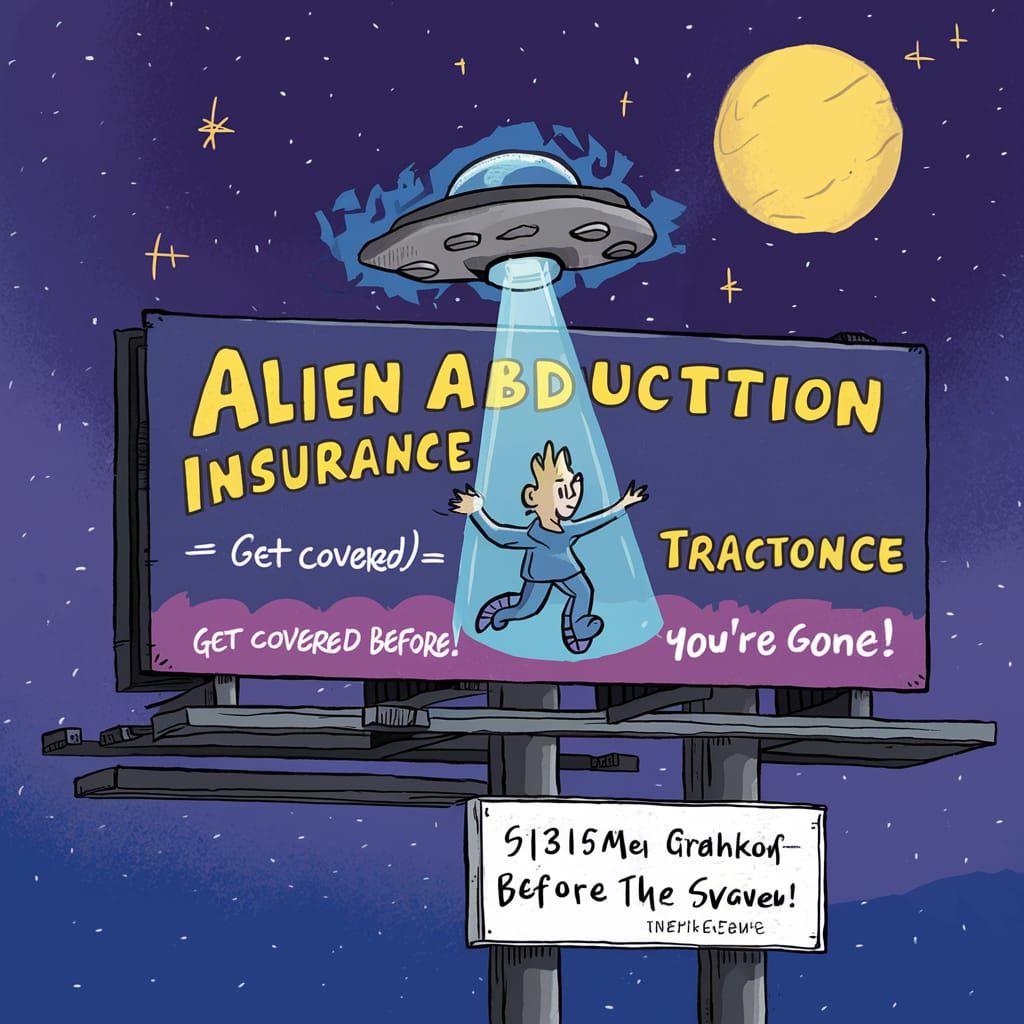 Humorous Space Insurance Billboard