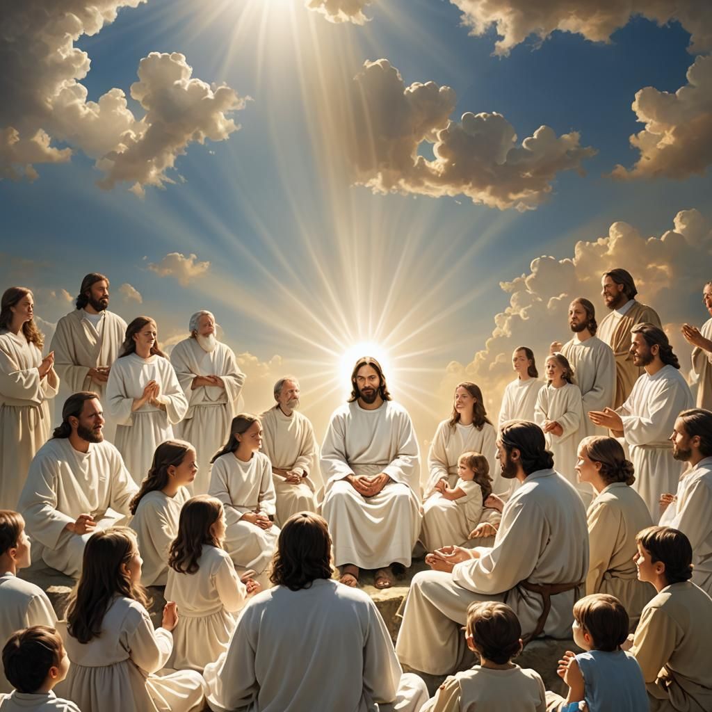 People in Heaven with Jesus in Sunshine