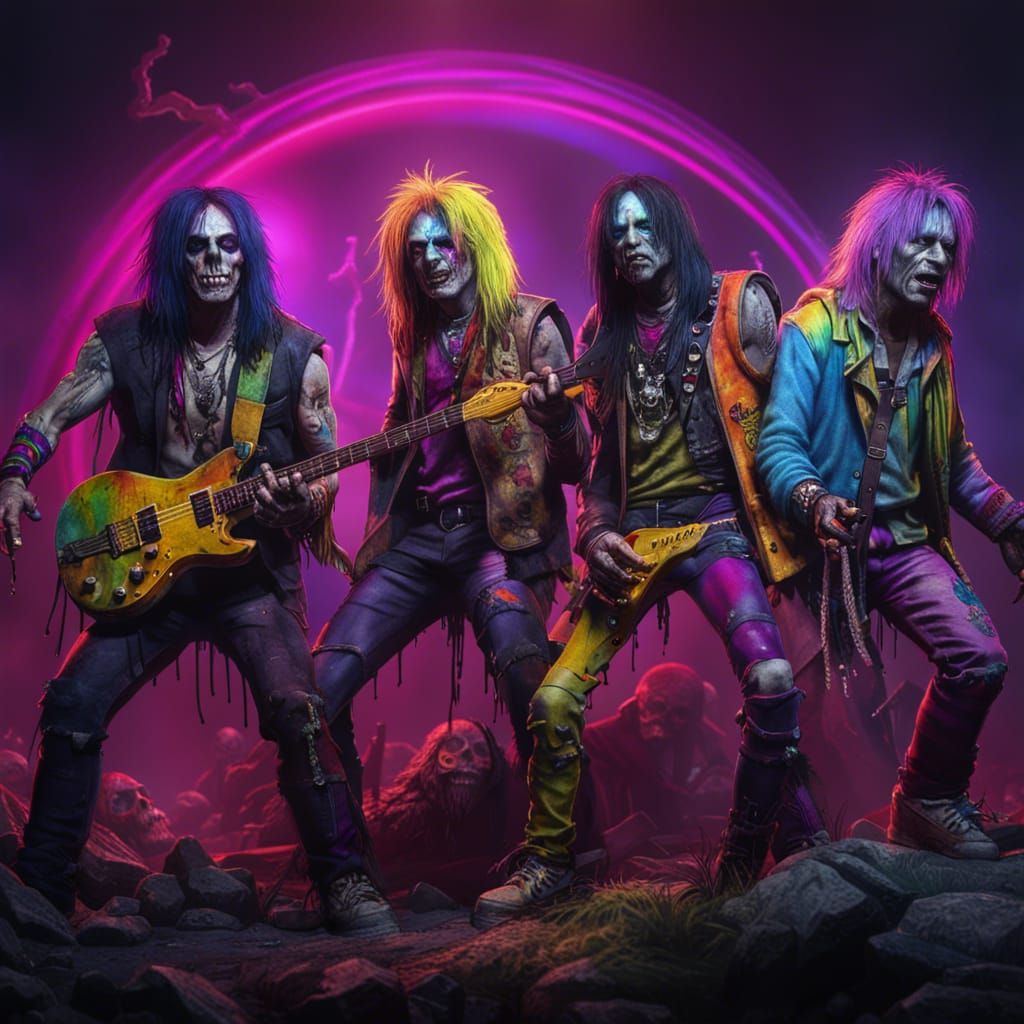 Motley Crue Zombies in Dark Fantasy Concept Art