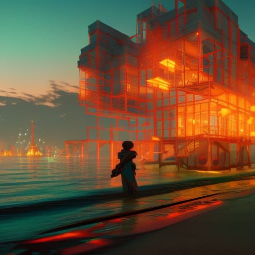 Futuristic Sci-Fi Structure Emerges from Ocean