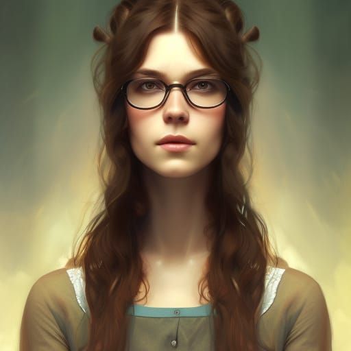 Detailed Portrait of a Female Librarian