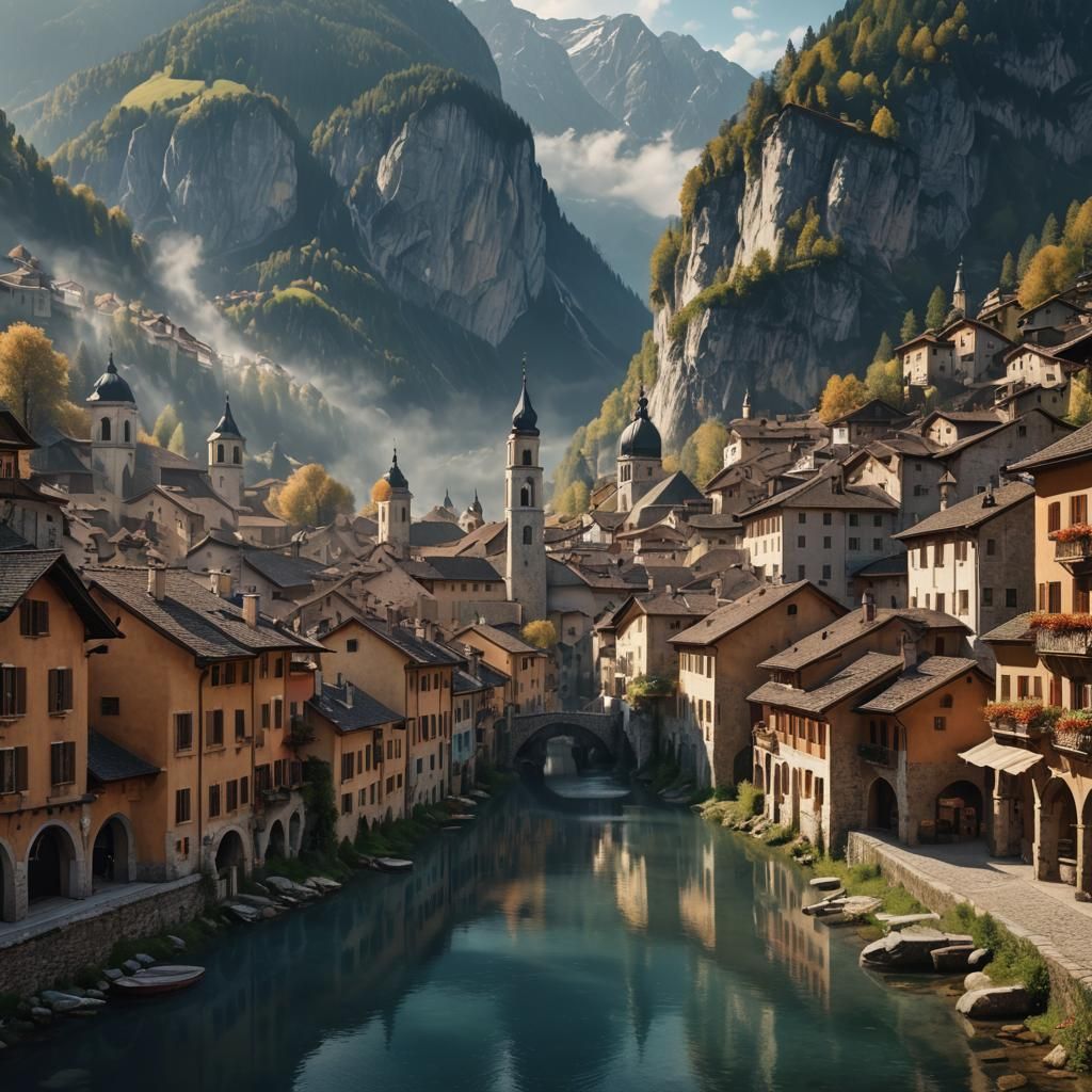 Molveno Italy: A Cinematic Digital Painting