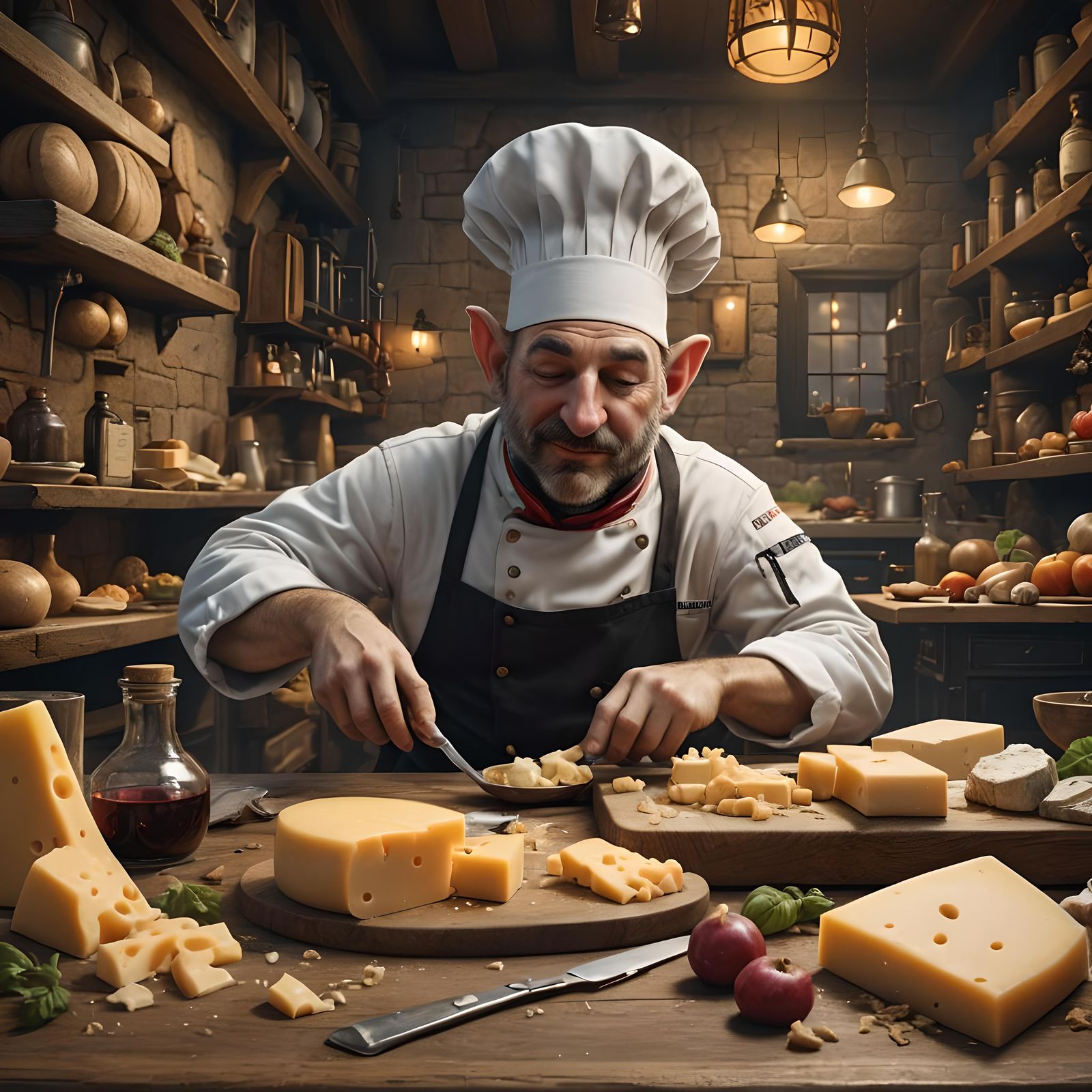 Mouse Flying to Steal Cheese: Matte Painting