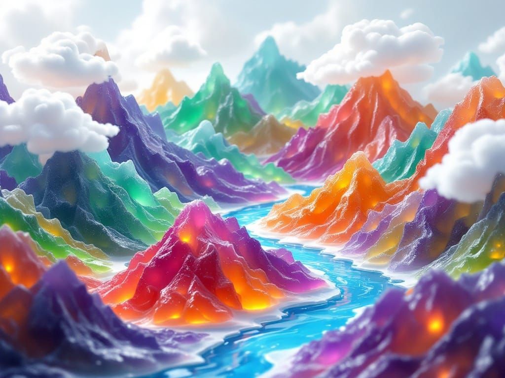 Gummy Candy Mountain Landscape