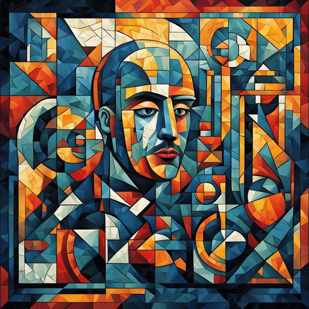 Mosaic of Life: Cubist Art Deco Geometric Fauvism
