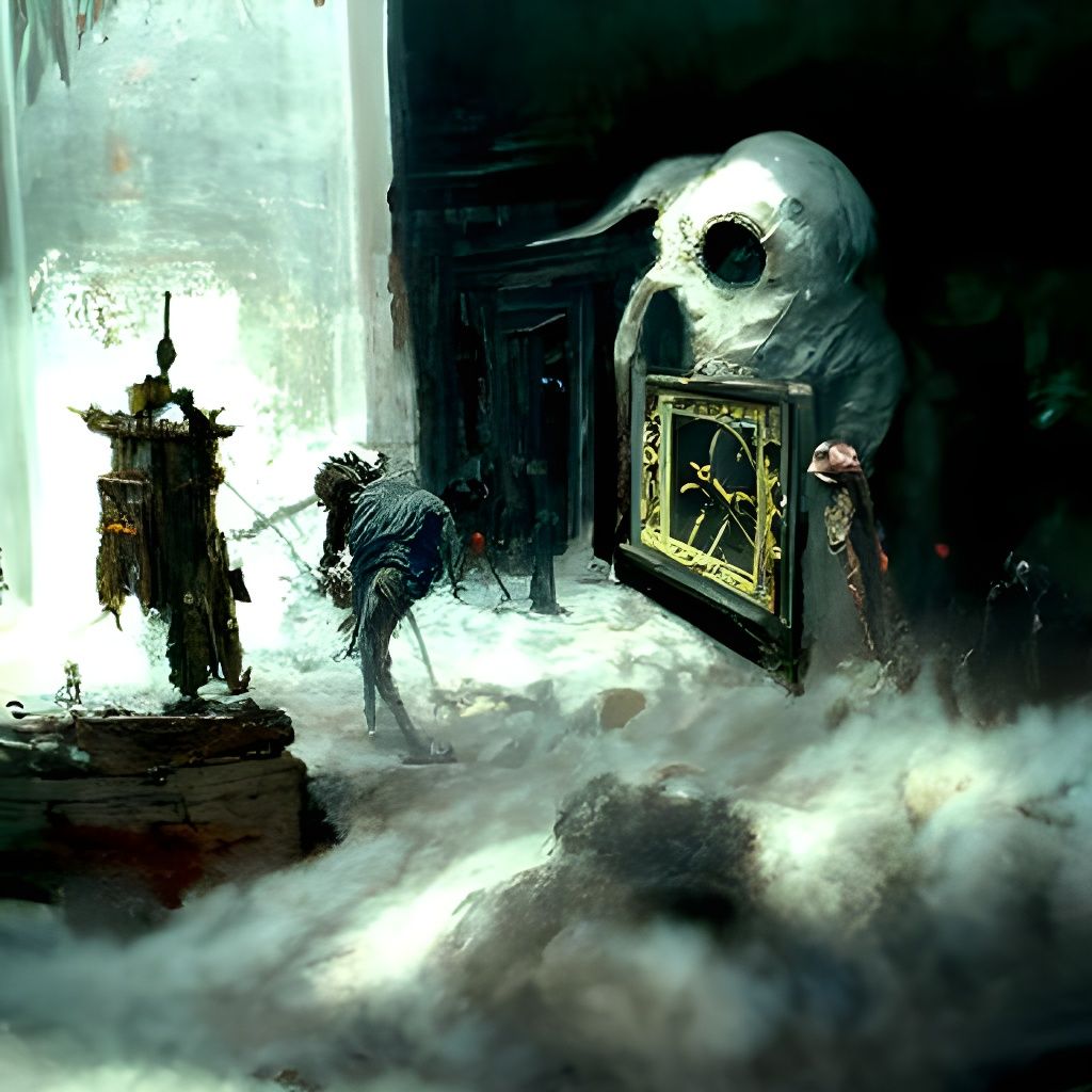 Clock Shop in Gothic Horror Style