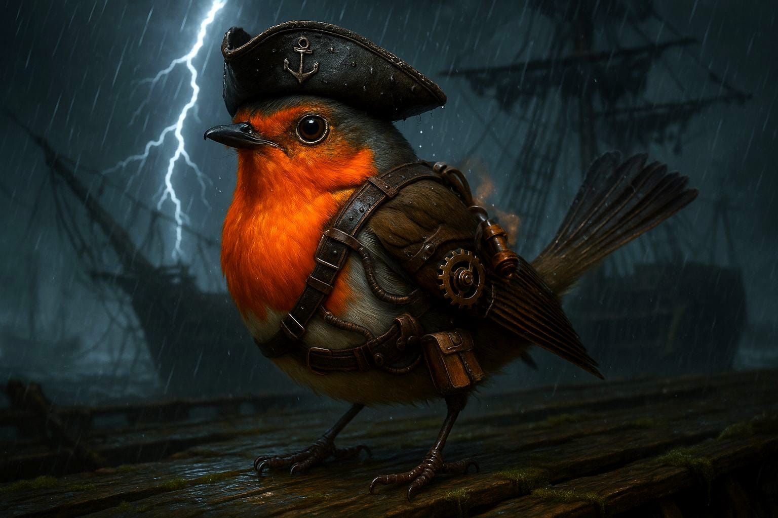 Robin as Pirate Captain in Steampunk Gear