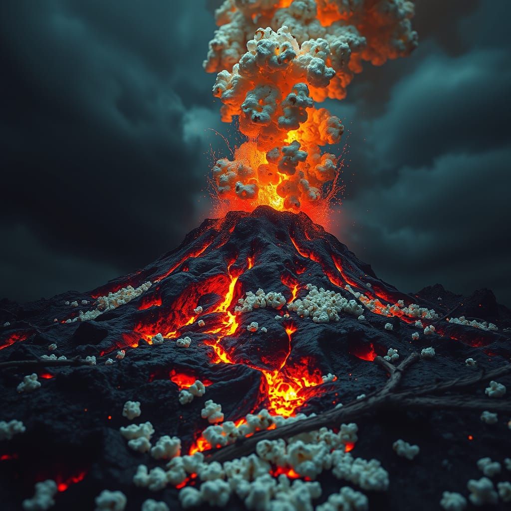 Eruption of the Popcorn volcano