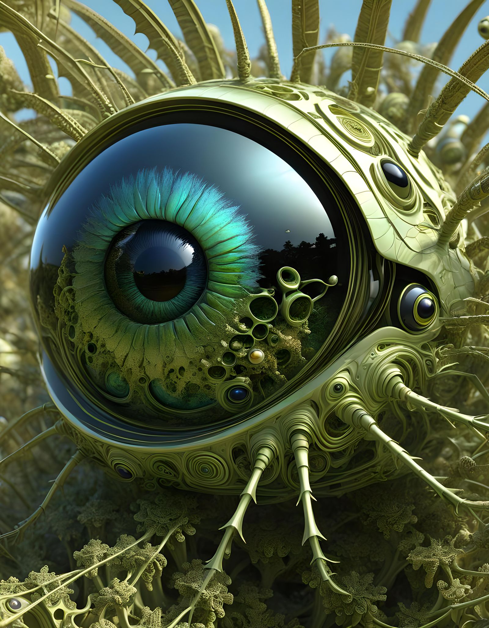 Locusts Devouring Eyeballs in Fractal Art