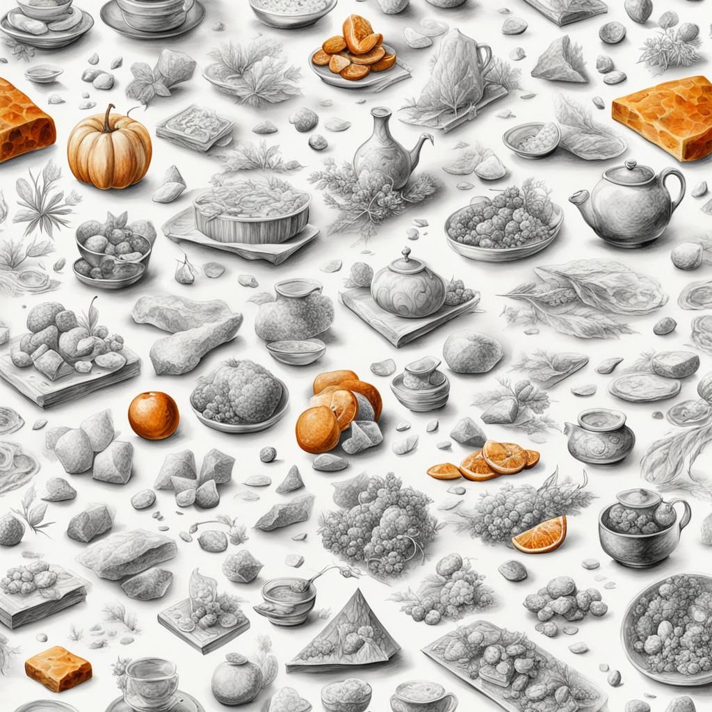 Detailed Shapes on White Background