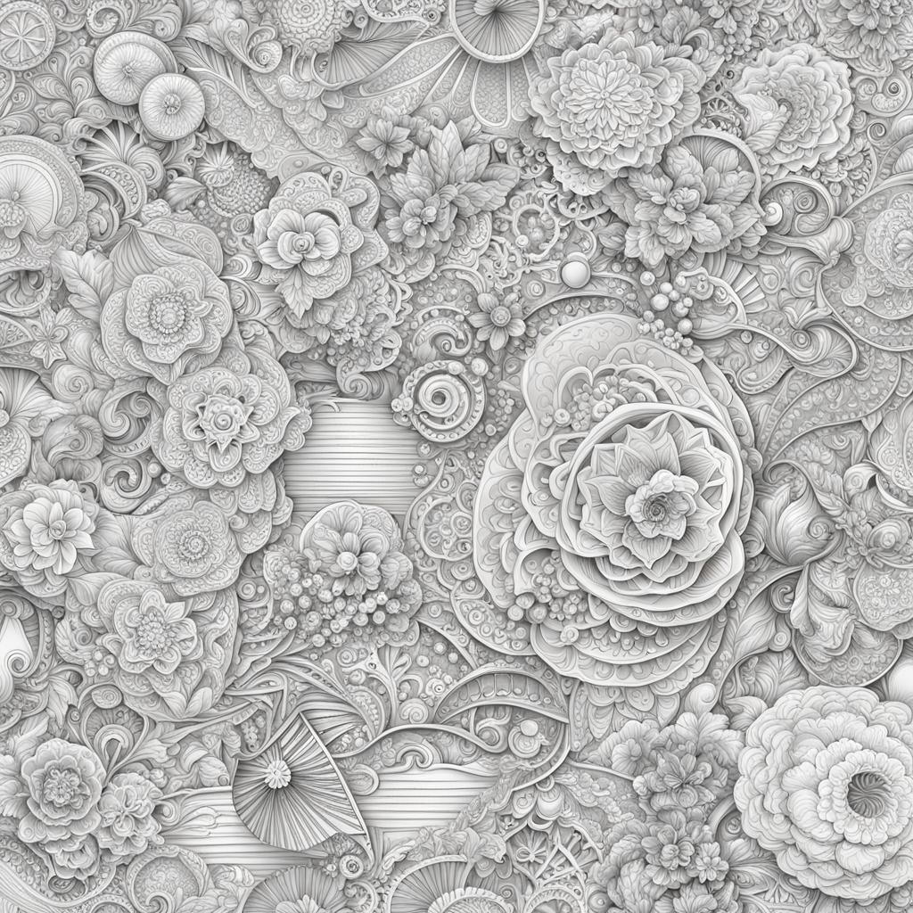 Detailed Shapes on White Background