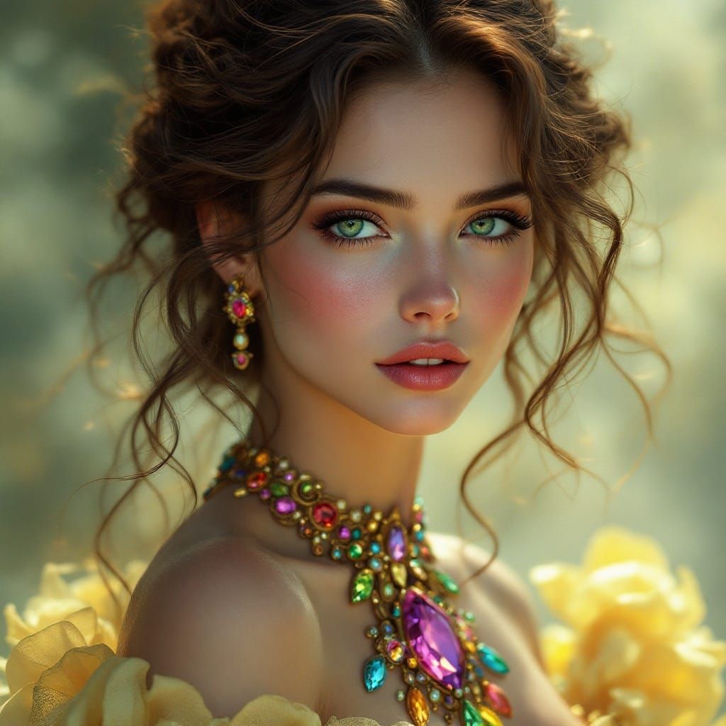 Portrait of a Woman in Dreamy, Hyper-Realistic Style