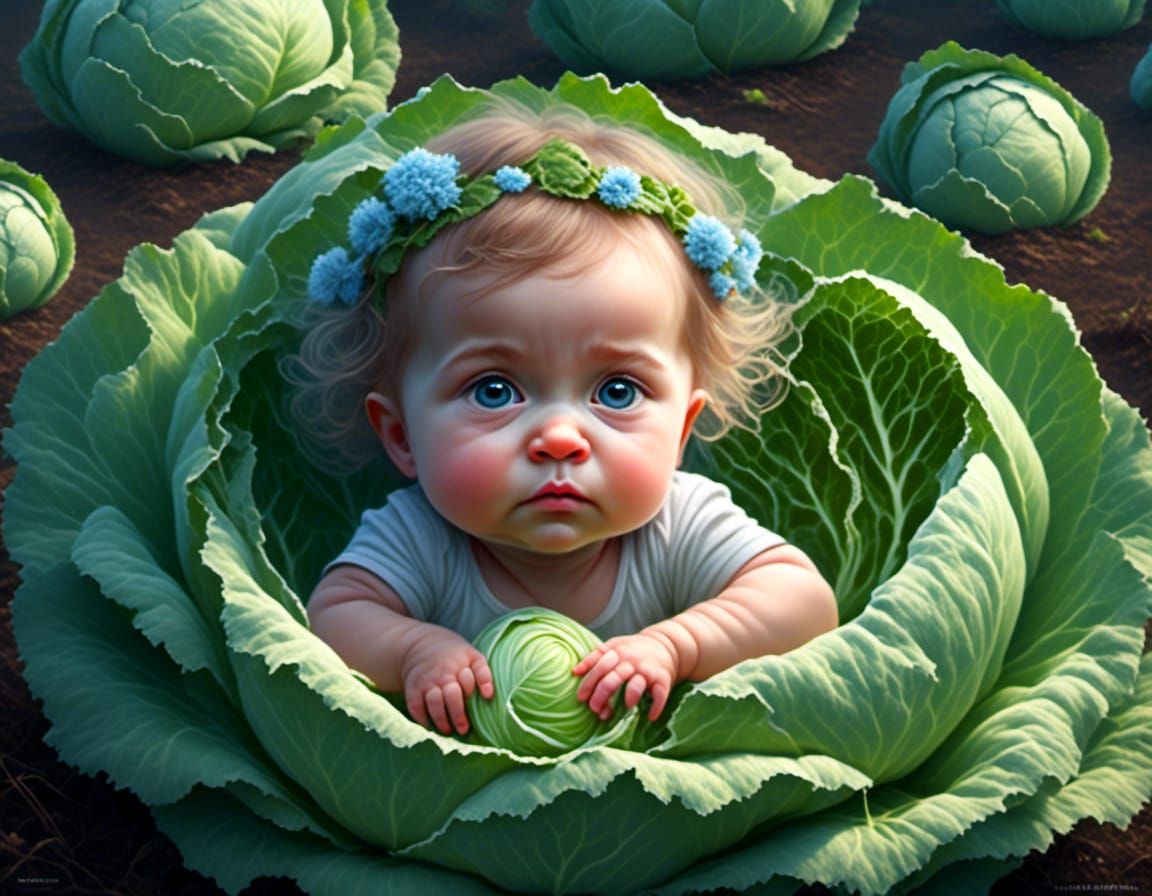 baby girl in a cabbage patch