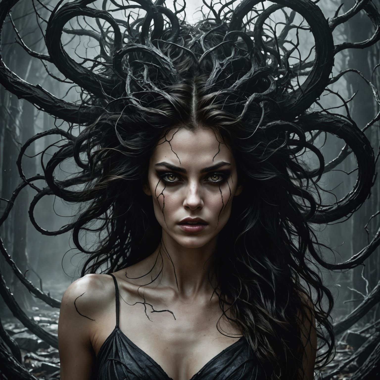 Dark Fantasy: Woman of Chaos Accepts Man's Heart