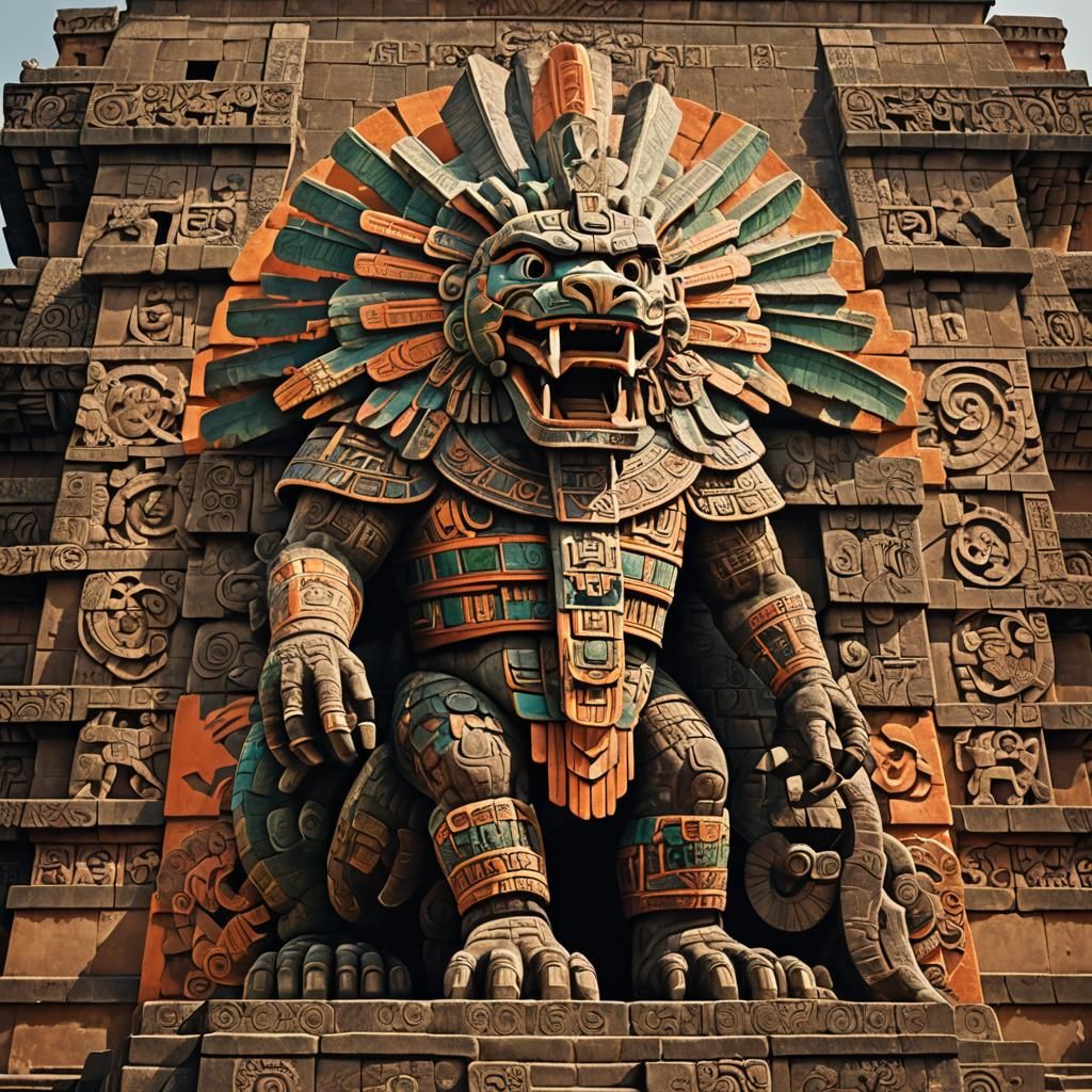 Teotihuacan: Quetzalcoatl Statue in Mesoamerican City as Com...
