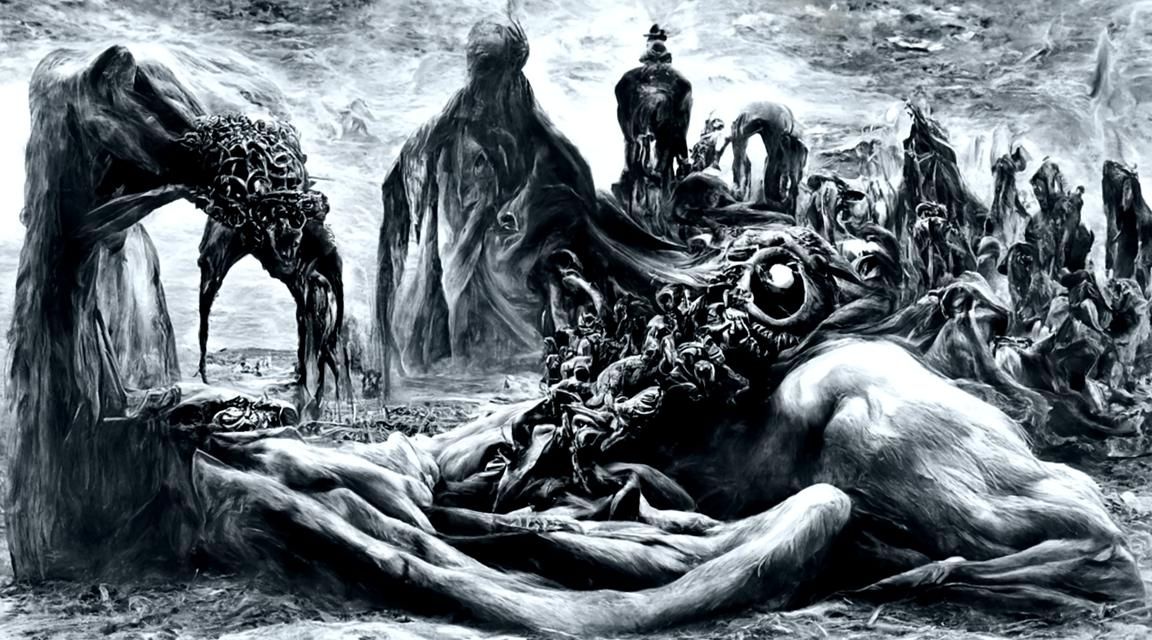 Ommetaphobia: Surreal Charcoal Oil Painting
