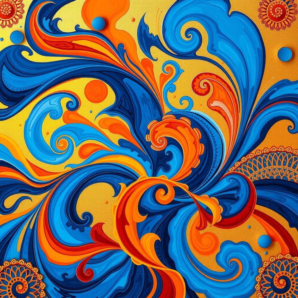 Mesmerizing Abstract Art in Complementary Colors
