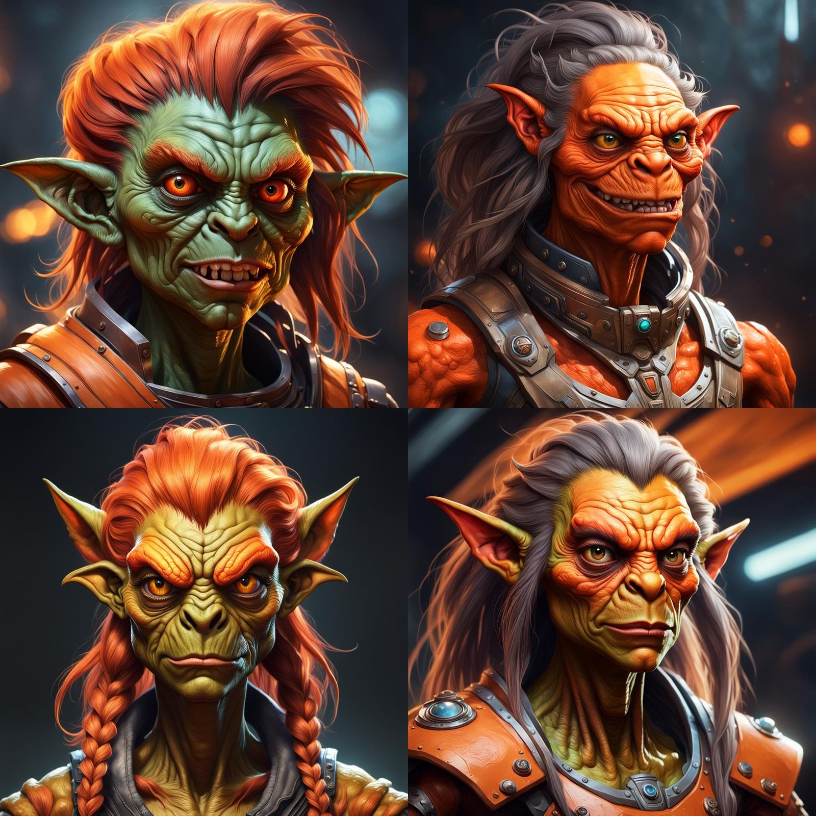 Hyperdetailed Portrait of an Extraterrestrial Orc