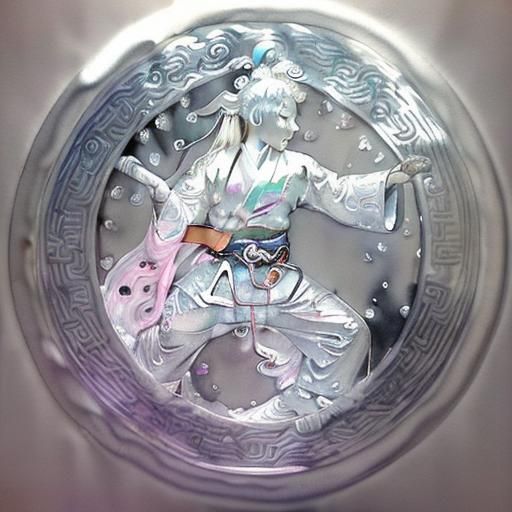 Martial Artist Cultivating Magical Auras in Watercolor Style